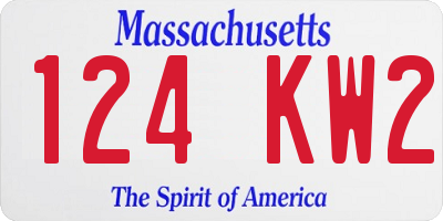 MA license plate 124KW2