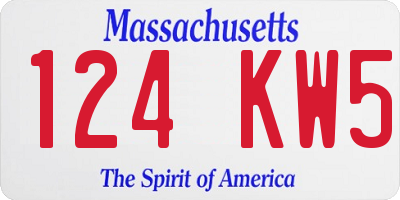 MA license plate 124KW5