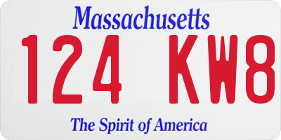 MA license plate 124KW8