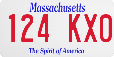 MA license plate 124KX0