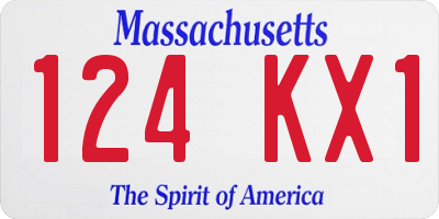 MA license plate 124KX1