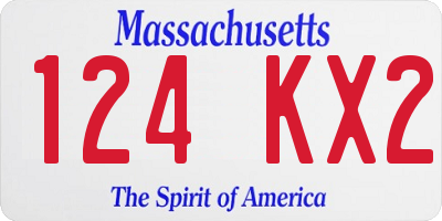 MA license plate 124KX2