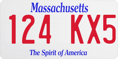 MA license plate 124KX5
