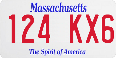 MA license plate 124KX6
