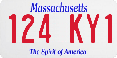 MA license plate 124KY1