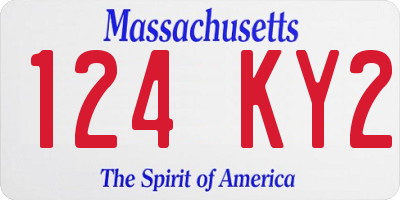 MA license plate 124KY2