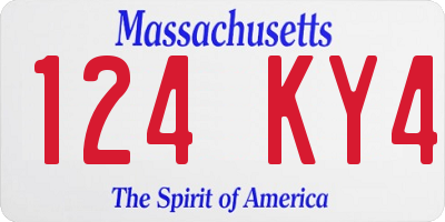 MA license plate 124KY4