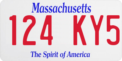 MA license plate 124KY5
