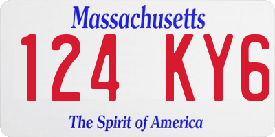 MA license plate 124KY6