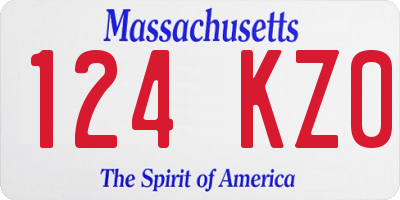MA license plate 124KZ0