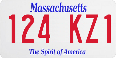 MA license plate 124KZ1