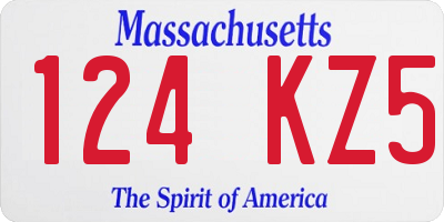 MA license plate 124KZ5