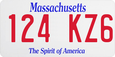 MA license plate 124KZ6
