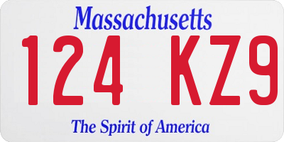 MA license plate 124KZ9