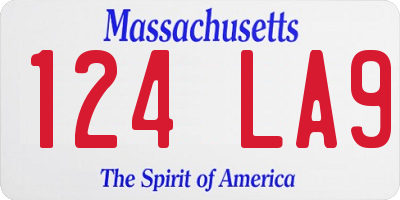 MA license plate 124LA9