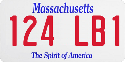MA license plate 124LB1