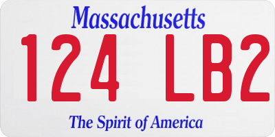 MA license plate 124LB2