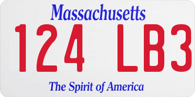 MA license plate 124LB3