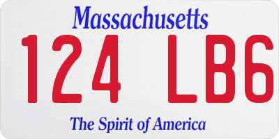 MA license plate 124LB6