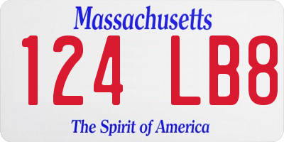 MA license plate 124LB8