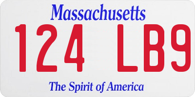 MA license plate 124LB9