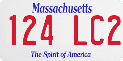 MA license plate 124LC2