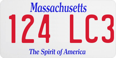 MA license plate 124LC3