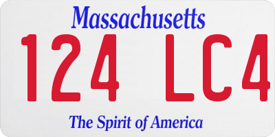 MA license plate 124LC4