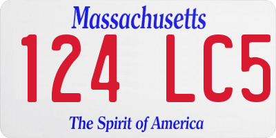 MA license plate 124LC5