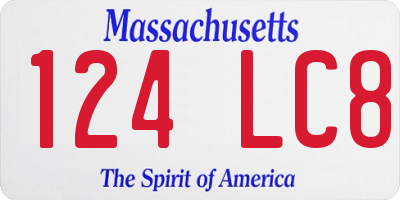 MA license plate 124LC8