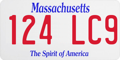 MA license plate 124LC9