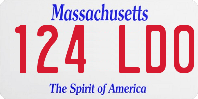 MA license plate 124LD0