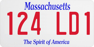 MA license plate 124LD1