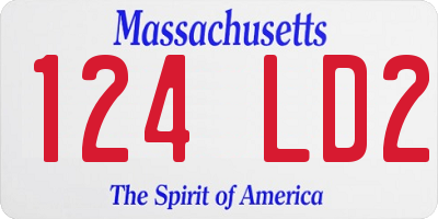 MA license plate 124LD2