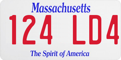 MA license plate 124LD4
