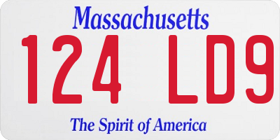 MA license plate 124LD9