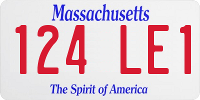MA license plate 124LE1