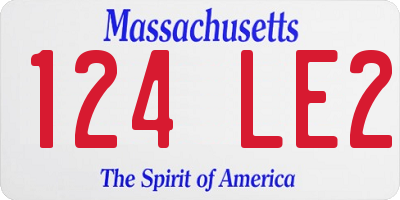MA license plate 124LE2