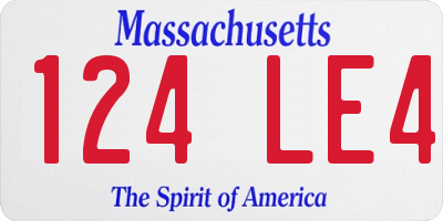 MA license plate 124LE4