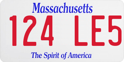 MA license plate 124LE5