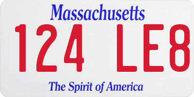 MA license plate 124LE8