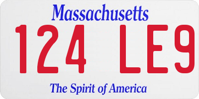 MA license plate 124LE9