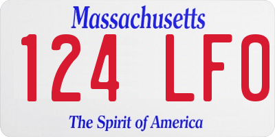 MA license plate 124LF0