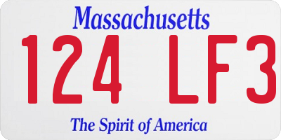 MA license plate 124LF3