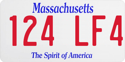 MA license plate 124LF4