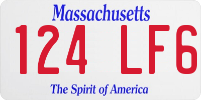 MA license plate 124LF6