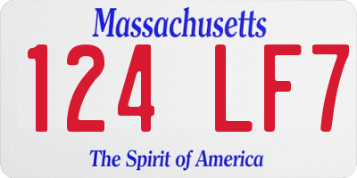 MA license plate 124LF7