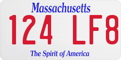 MA license plate 124LF8