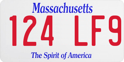 MA license plate 124LF9
