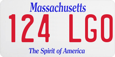 MA license plate 124LG0
